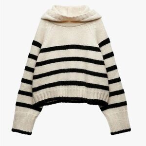NWOT - Zara knit hoodie sweater